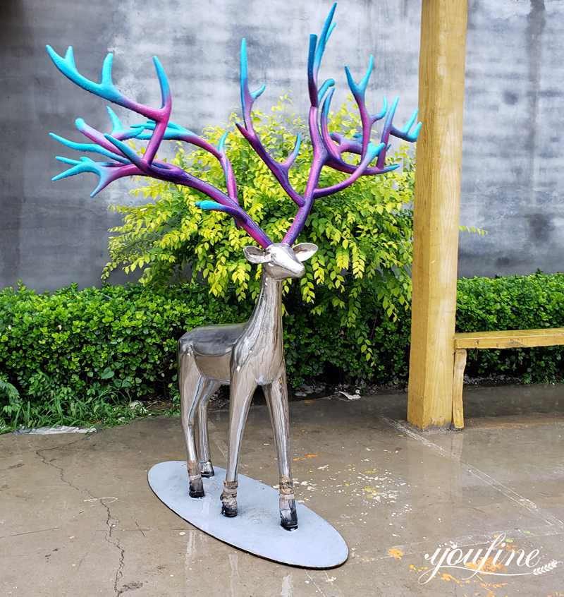 life size metal deer statue