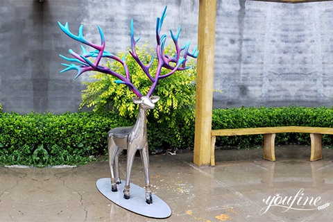 metal deer sculptures