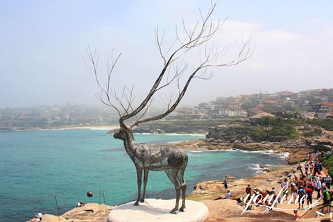 metal deer sculptures