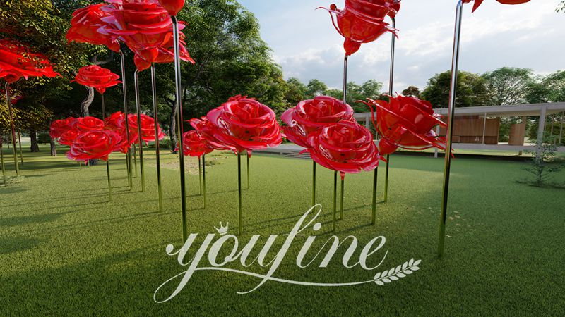 metal rose sculpture-YouFine Sculpture