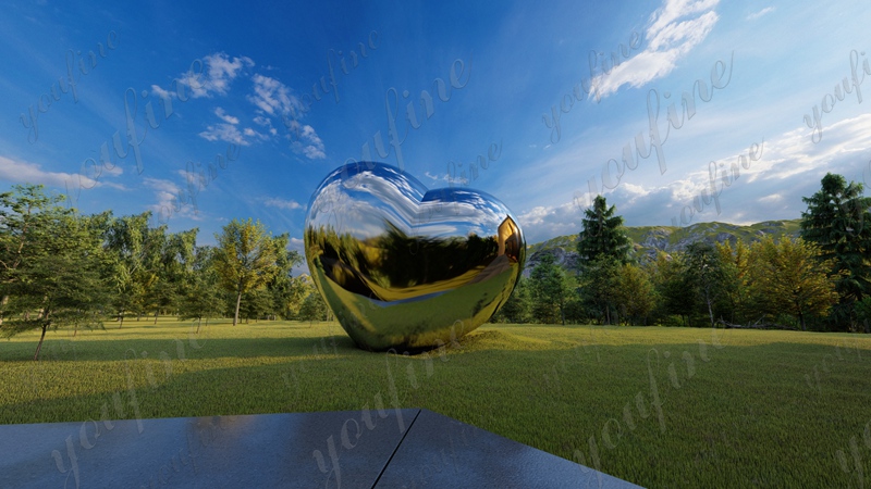 stainless steel heart sculpture for garden (1)