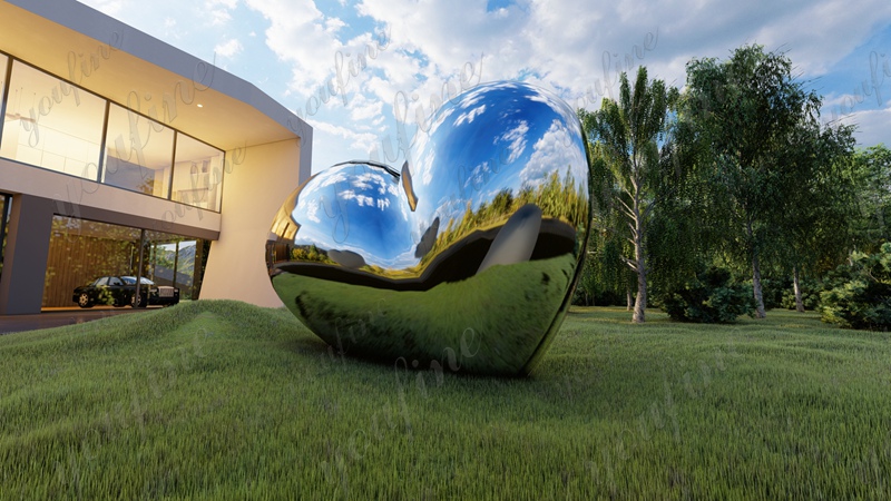 stainless steel heart sculpture for garden (3)