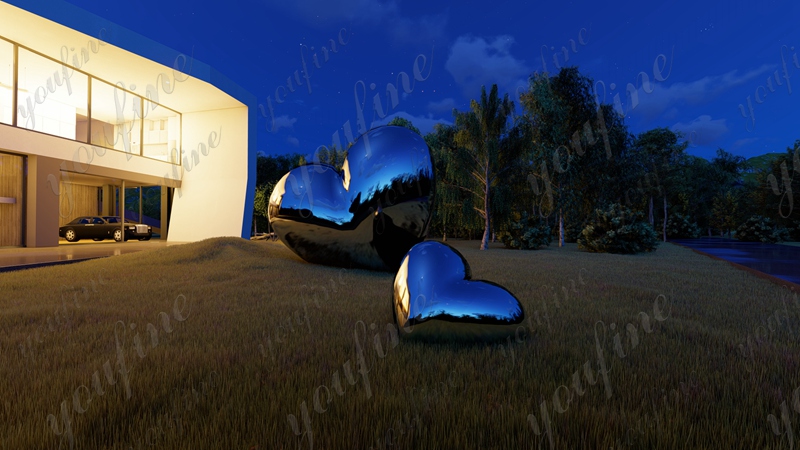 stainless steel heart sculpture for garden (4)